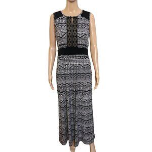 HS Long Black White Dress Size Large